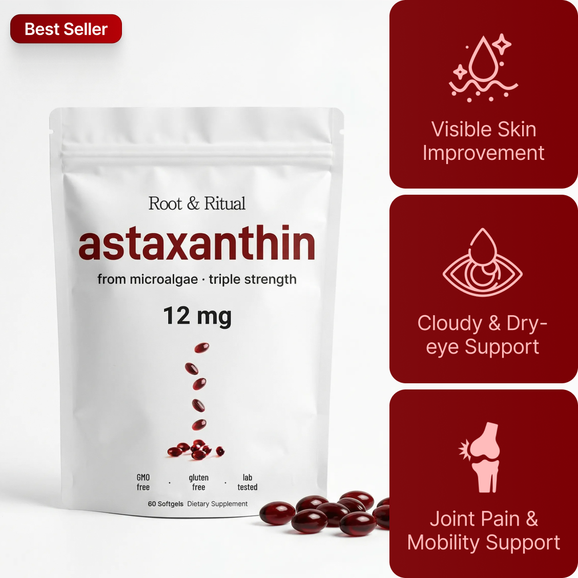 Astaxanthin Softgels - Eye & Joint Support